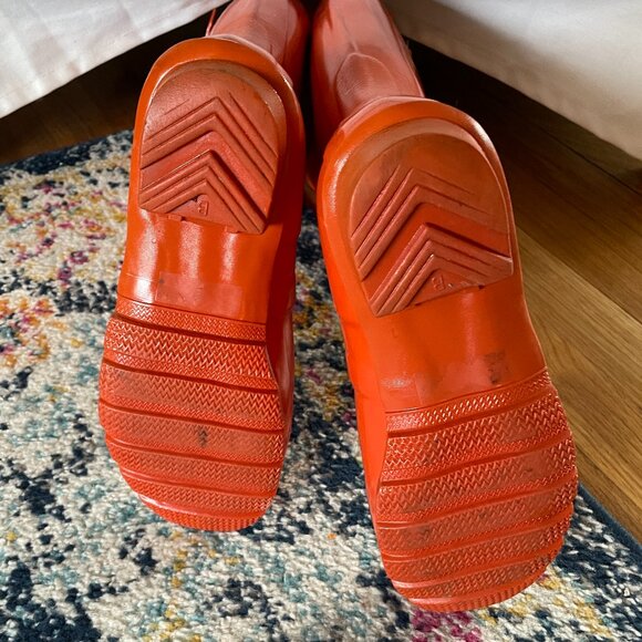 Orange Tall Hunter Rain Wellie Boots-Size 6 - Picture 13 of 16